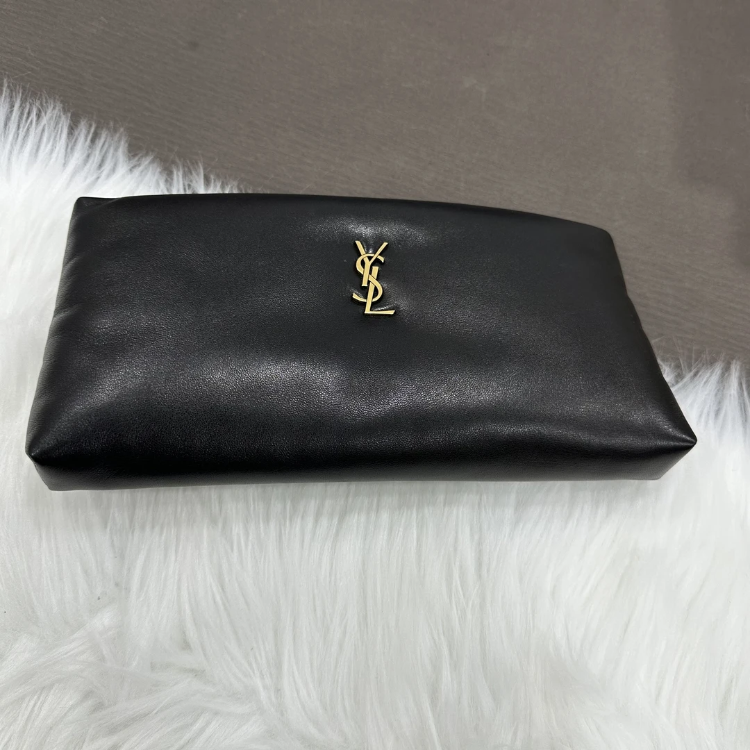 99新 YSL/圣罗兰 calypso黑金简约设计时尚百搭手拿包 US552225