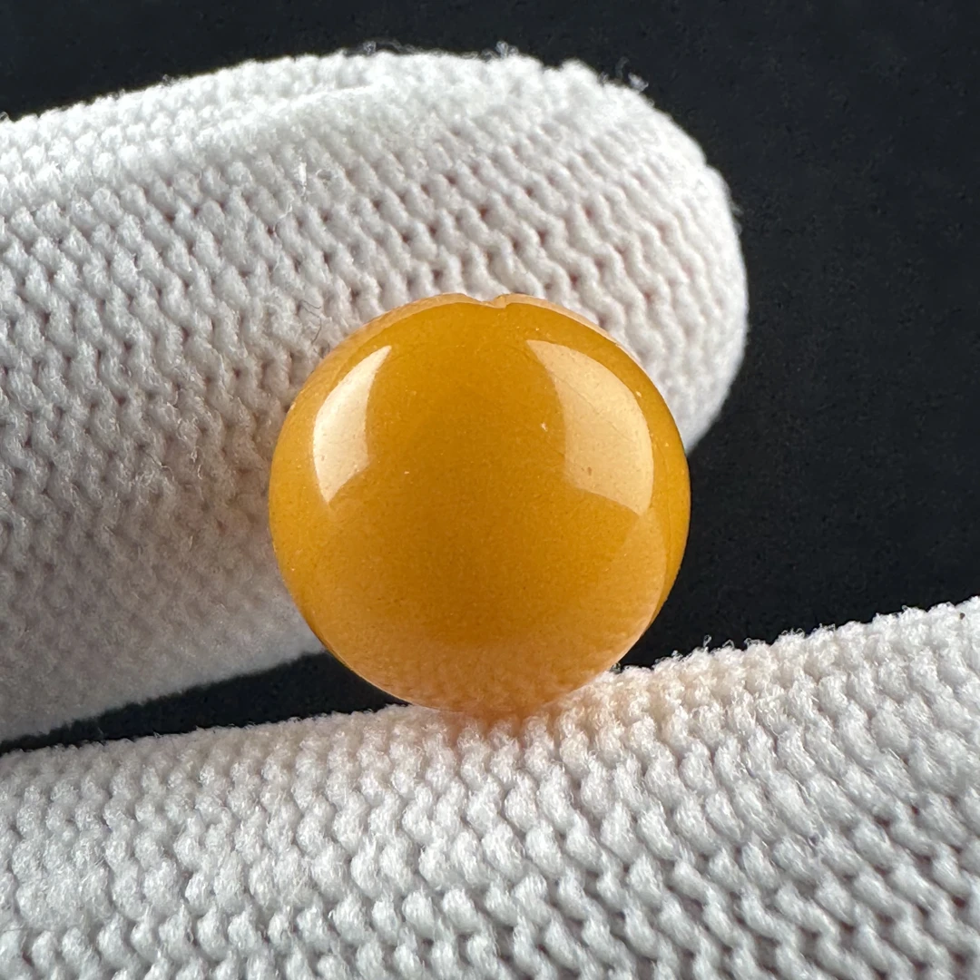 B7529天然原矿俄料蜜蜡 瑕疵特价单珠 11.1mm支持复检