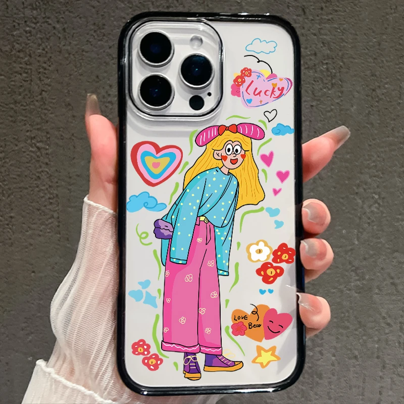 【AI键保护】快乐女孩适用苹果16promax手机壳iphone15新款14全包