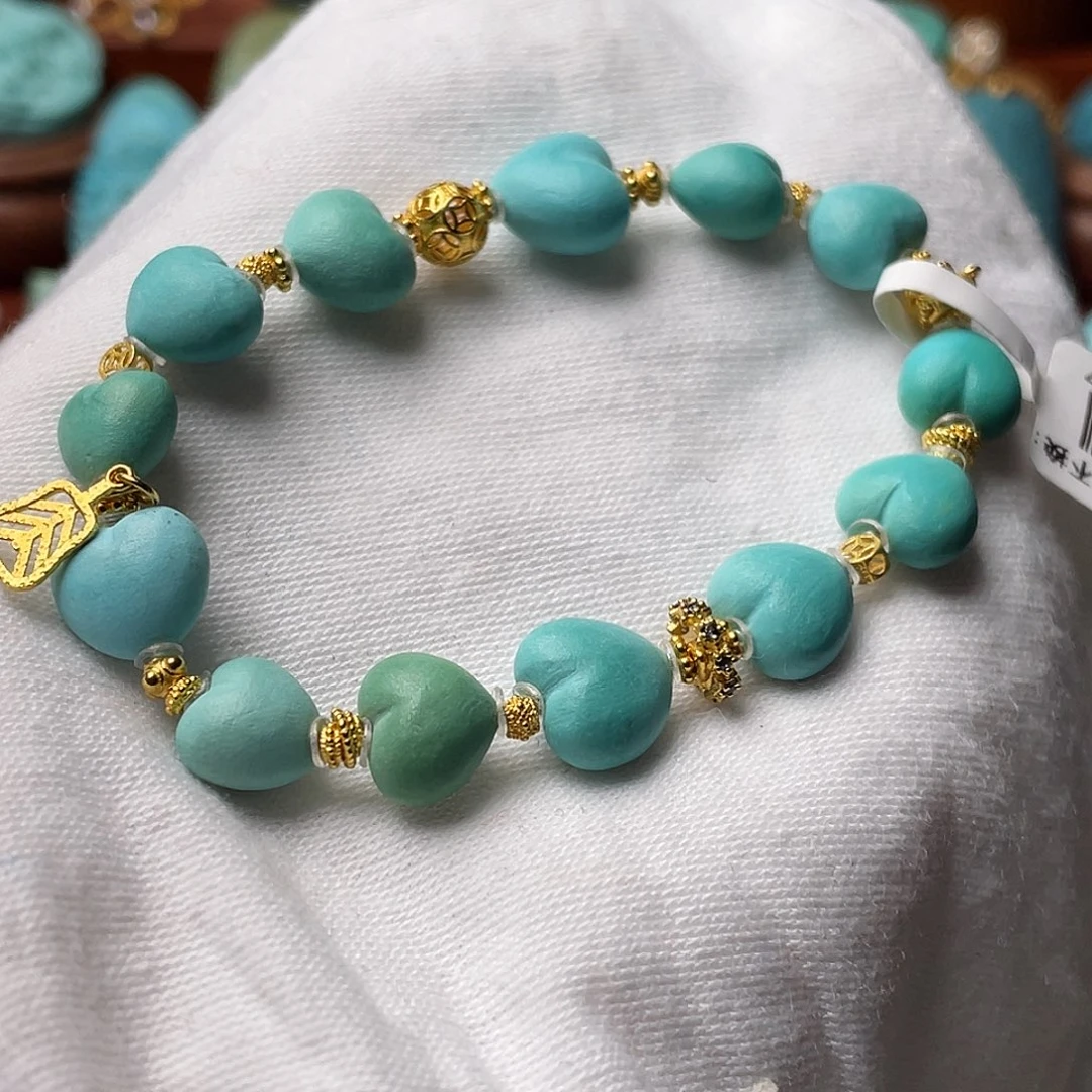 绿松石珠宝奇石18K金镶嵌