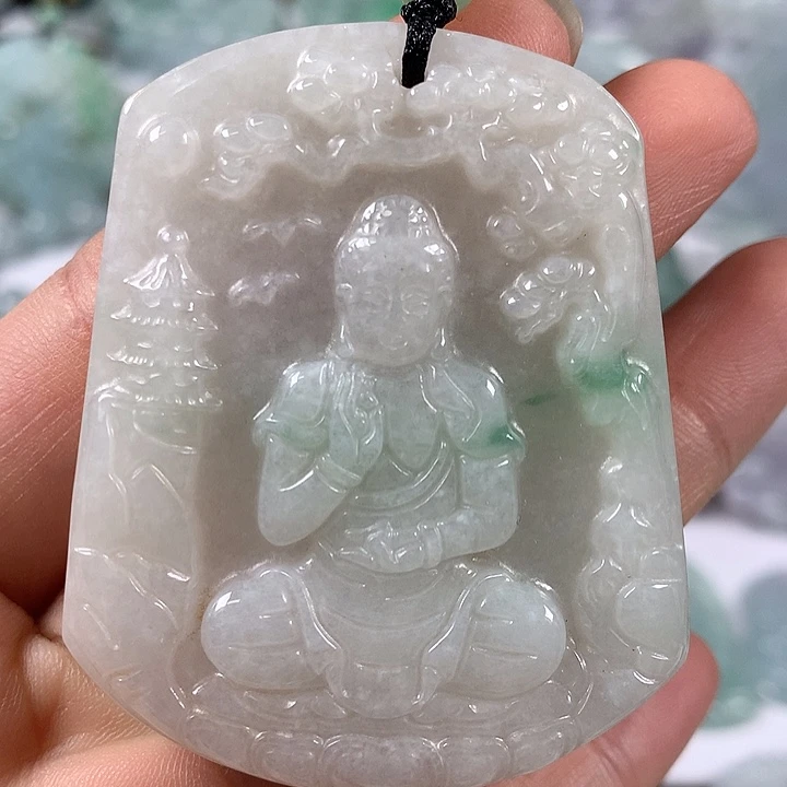 颈饰未镶嵌翡翠阿尼陀佛卡厚8