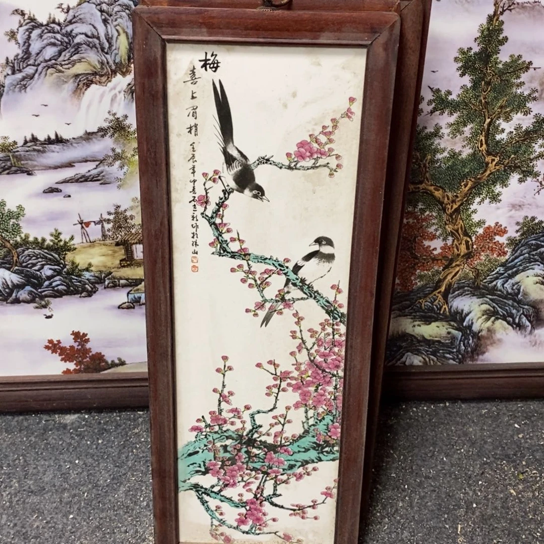 瓷片55*21 景德镇瓷板画柴窑烧制