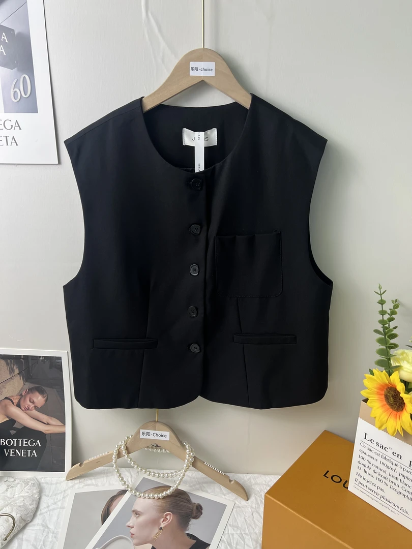 乐阳•choice欧货精纺西装背心坎肩高级感气质百搭圆领马甲