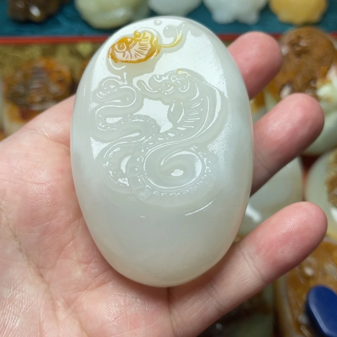 石材天然方解石手把件不退换