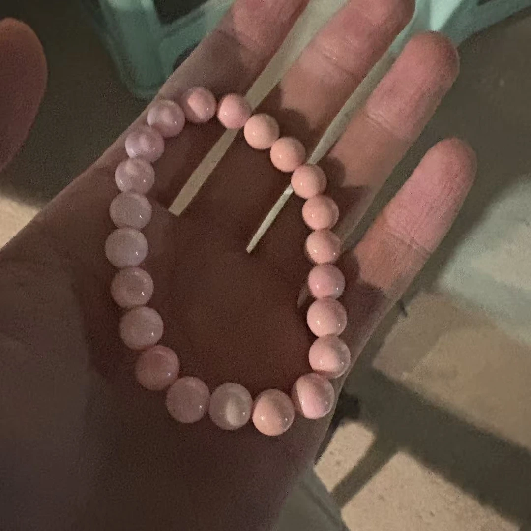 非金属羽毛手链     粉色车厘子手串-8mm左右-多样性发一w554