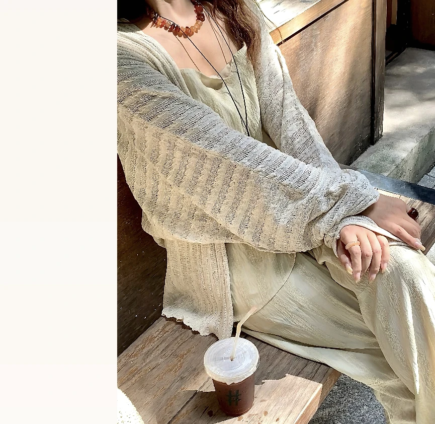 三十梦“松弛呼吸感外搭”夏天天丝亚麻慵懒感防晒衫空调衫