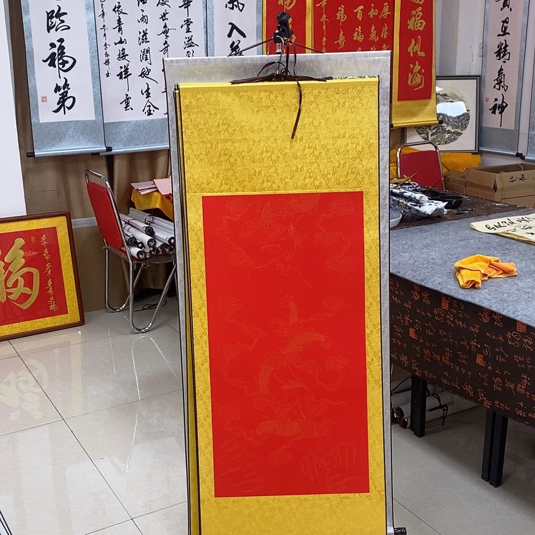 书法福➕小字，红底金墨