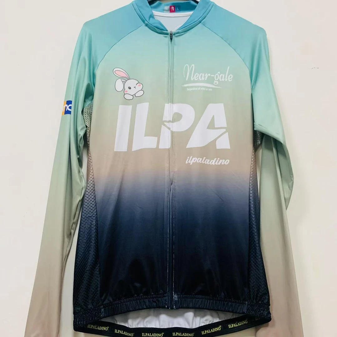 SQ 1255【ILPA蓝黑兔子牛奶丝拼接长袖男士】ILPALADINO专业骑行服