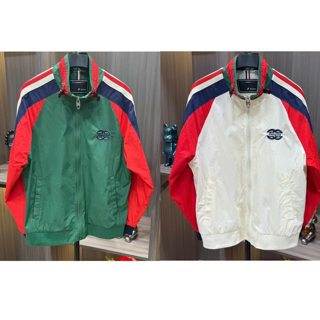 速干男女同款春季时尚薄款撞色潮流百搭休闲短款夹克外套