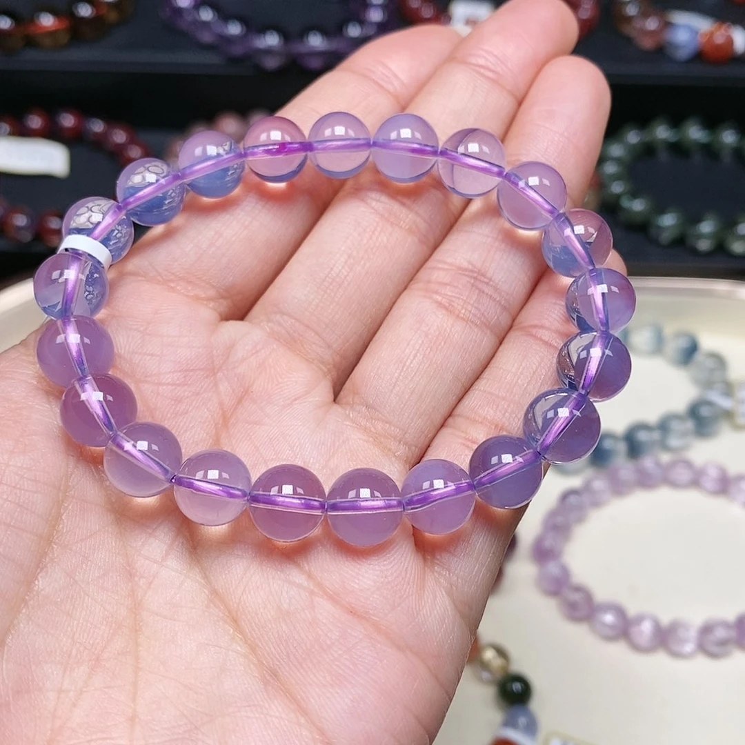 水晶手串未镶嵌布**哩紫玉晶9.1