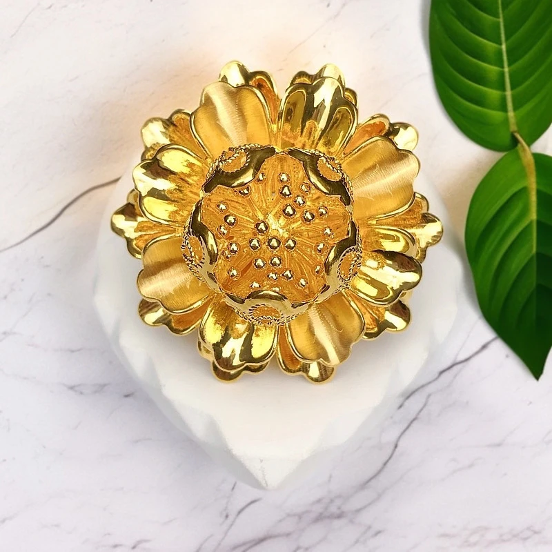 6-JZ【聚鑫黄金】足金999 大花戒指（戒壁微瑕介意慎拍）