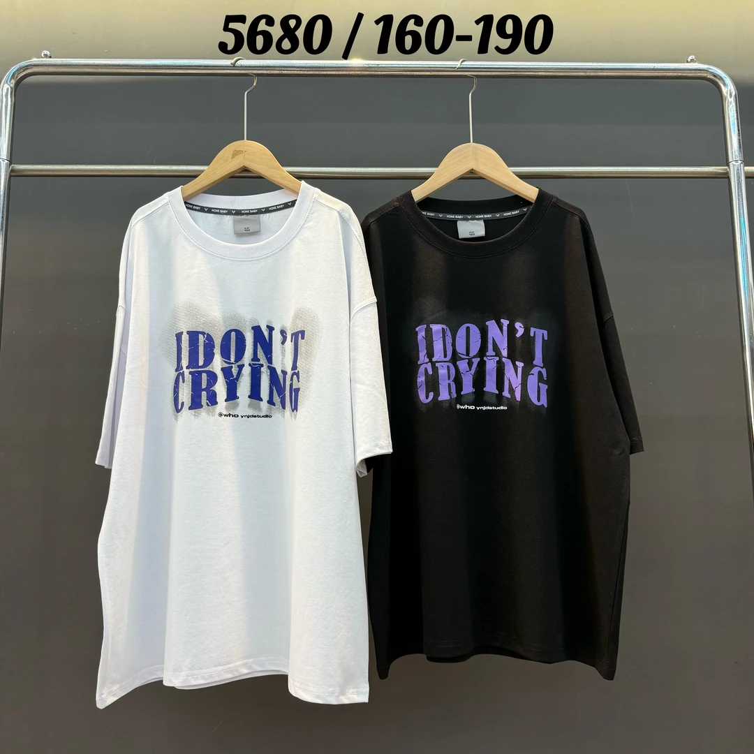 【5680-白色】青少年夏季潮品圆领T恤