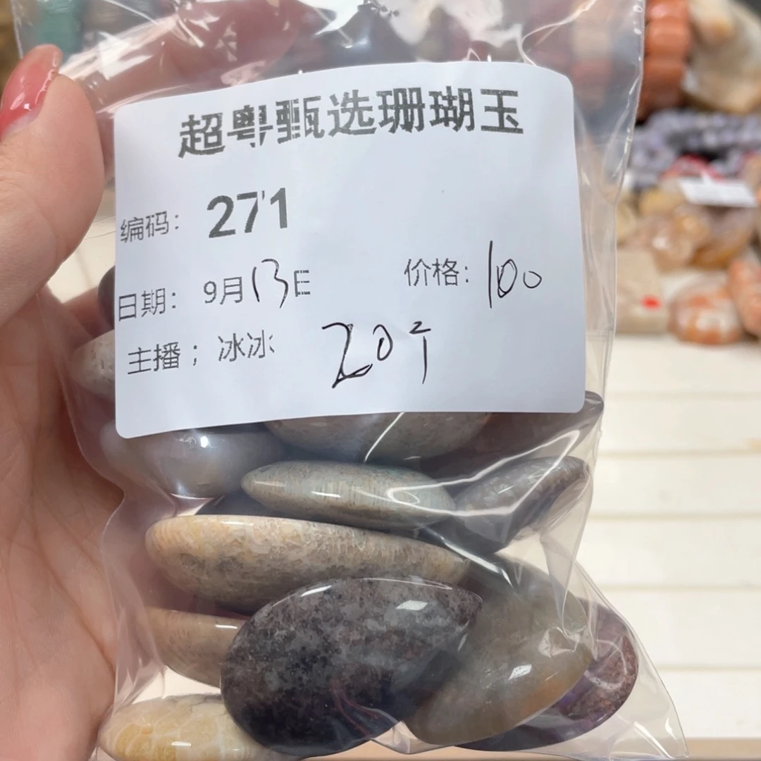 未镶嵌手链硅化珊瑚（珊瑚玉）中***子271