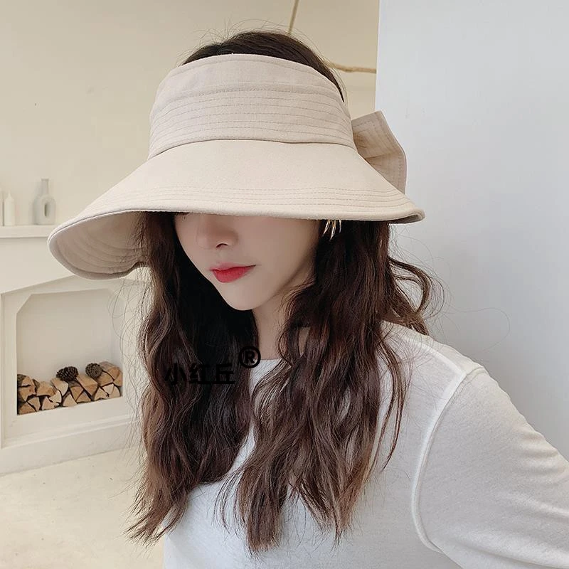 无顶渔夫帽女韩版百搭日系遮阳帽女防晒帽空顶帽大沿太阳帽子夏天