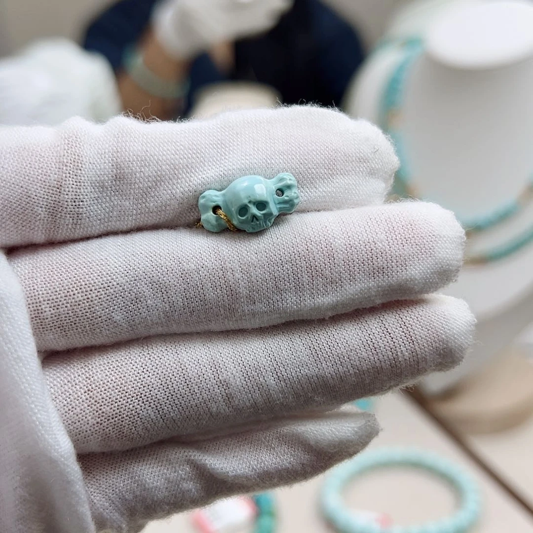 绿松石未镶嵌A28骷髅