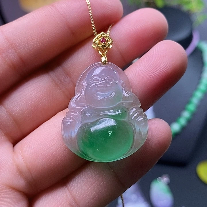 翡翠未镶嵌吊坠(赠链)