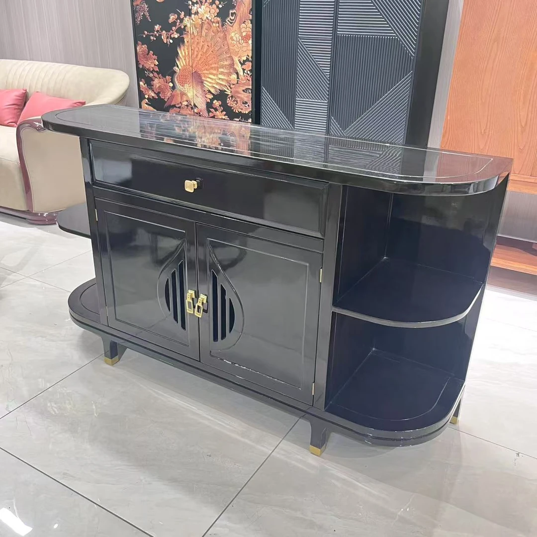 新中式全实木烤漆餐边柜