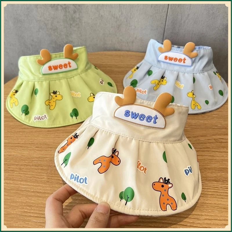 婴幼儿帽子夏季遮阳空顶帽宝宝超萌透气薄防晒帽男女太阳帽TX