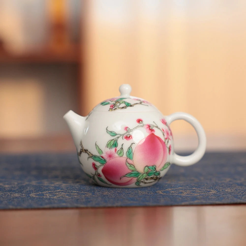 【墨舍名窑】徐窑四桃元宝壶+徐窑五桃清韵杯 xuyao102+xuyao157