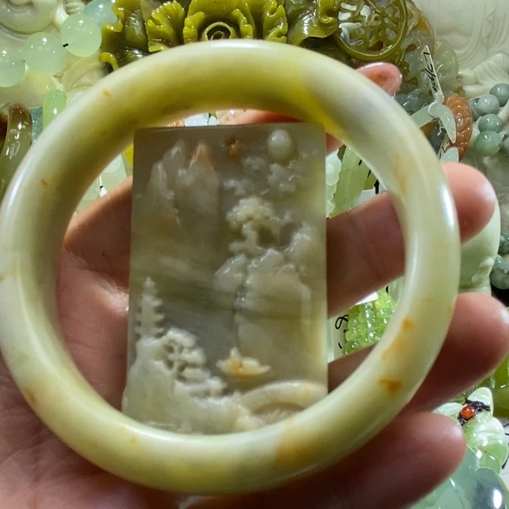 岫玉未镶嵌岫玉手镯
