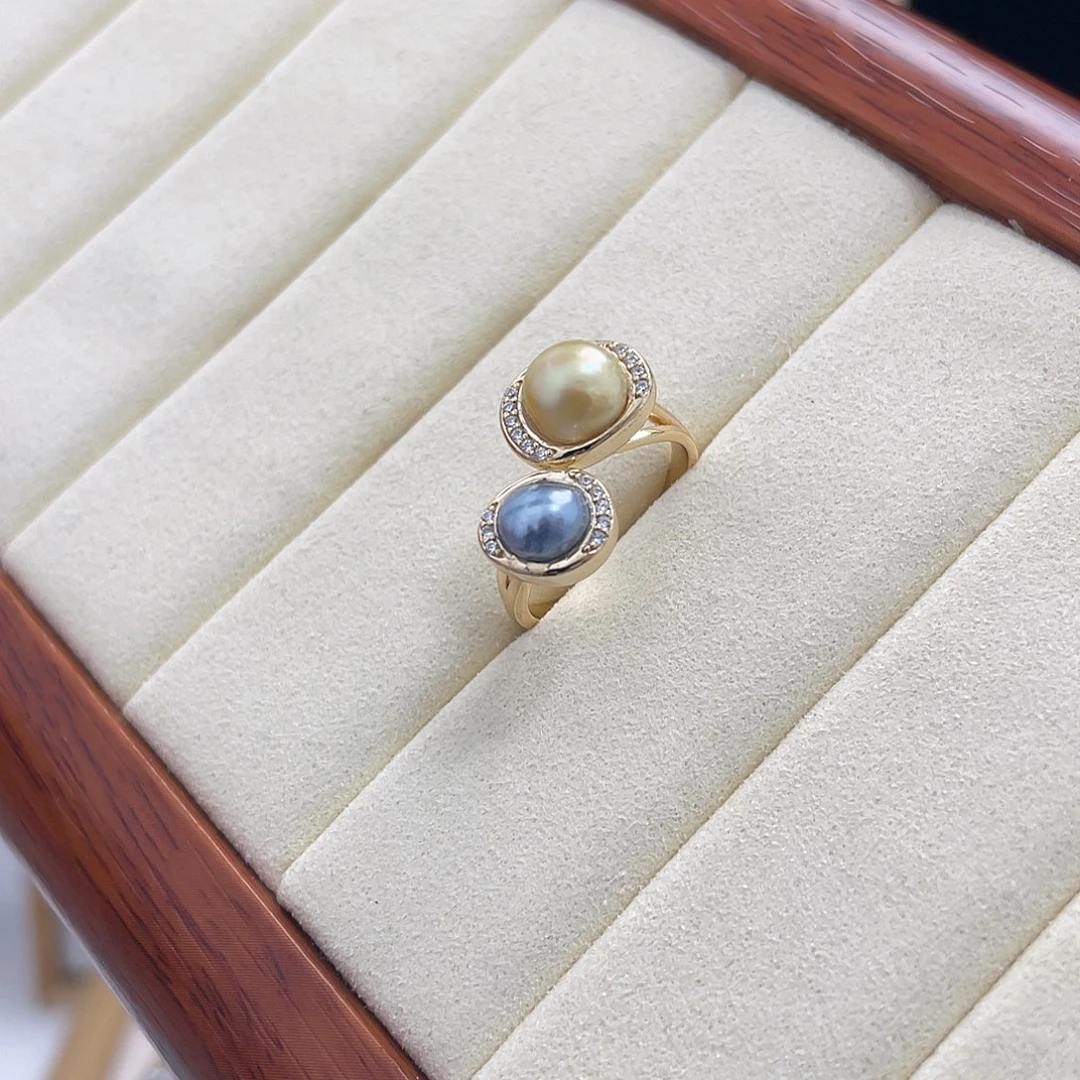 海水珍珠戒指银S925镶嵌