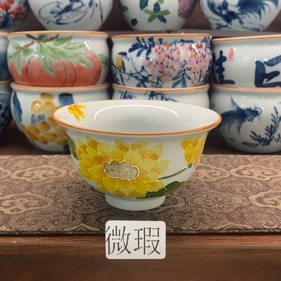釉下彩老陶泥手工绘制