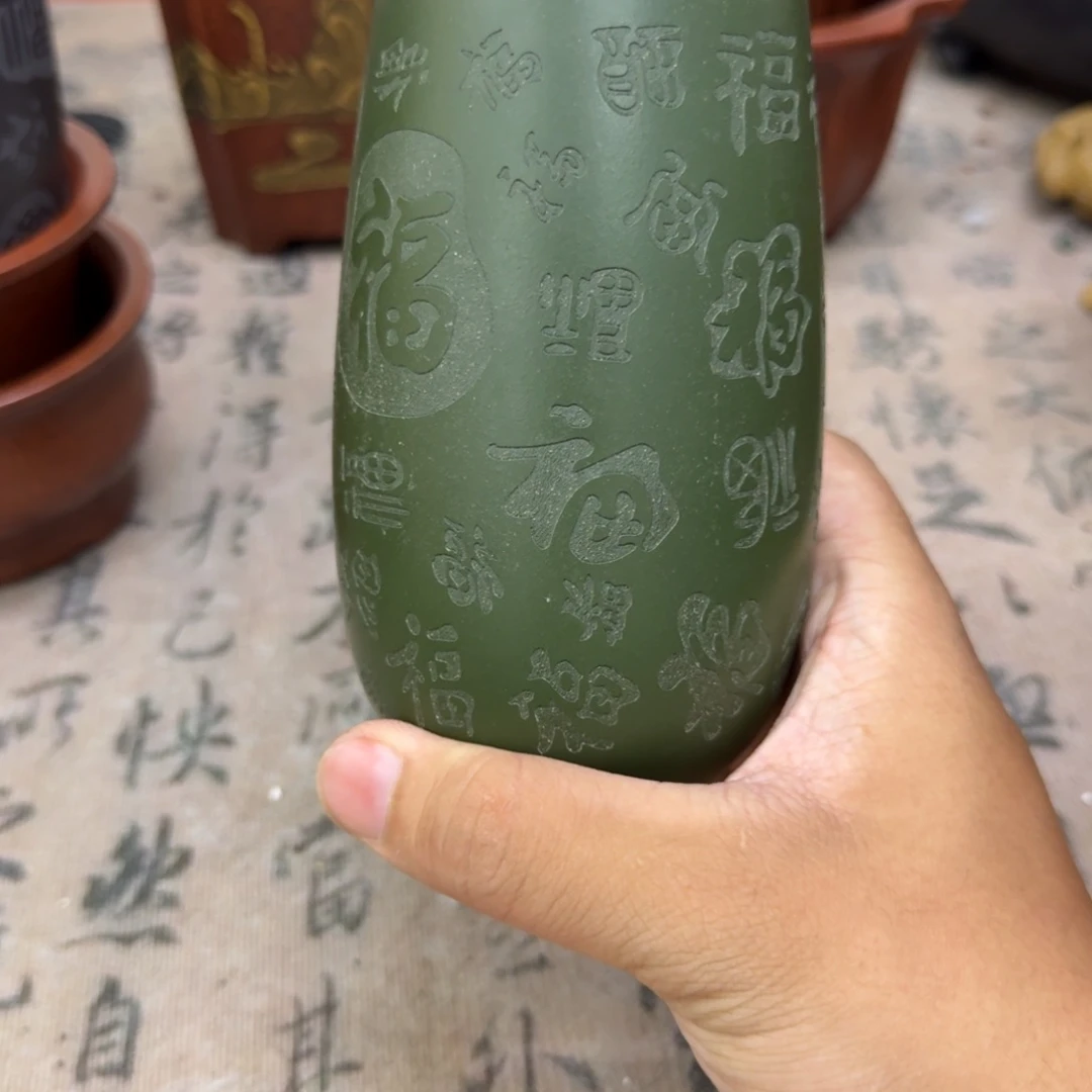 紫砂花盆5.5x12内经紫砂花盆无孔