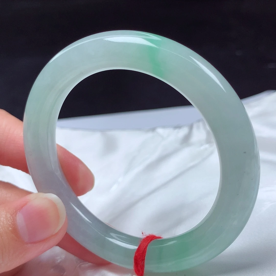 翡翠未镶嵌手镯53圆条h9001