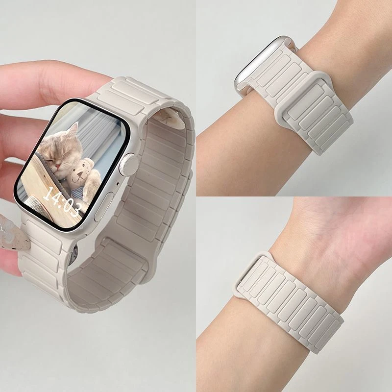 适用苹果手表S10三株磁吸工装二代appleiwatch9876防水S9运动表带