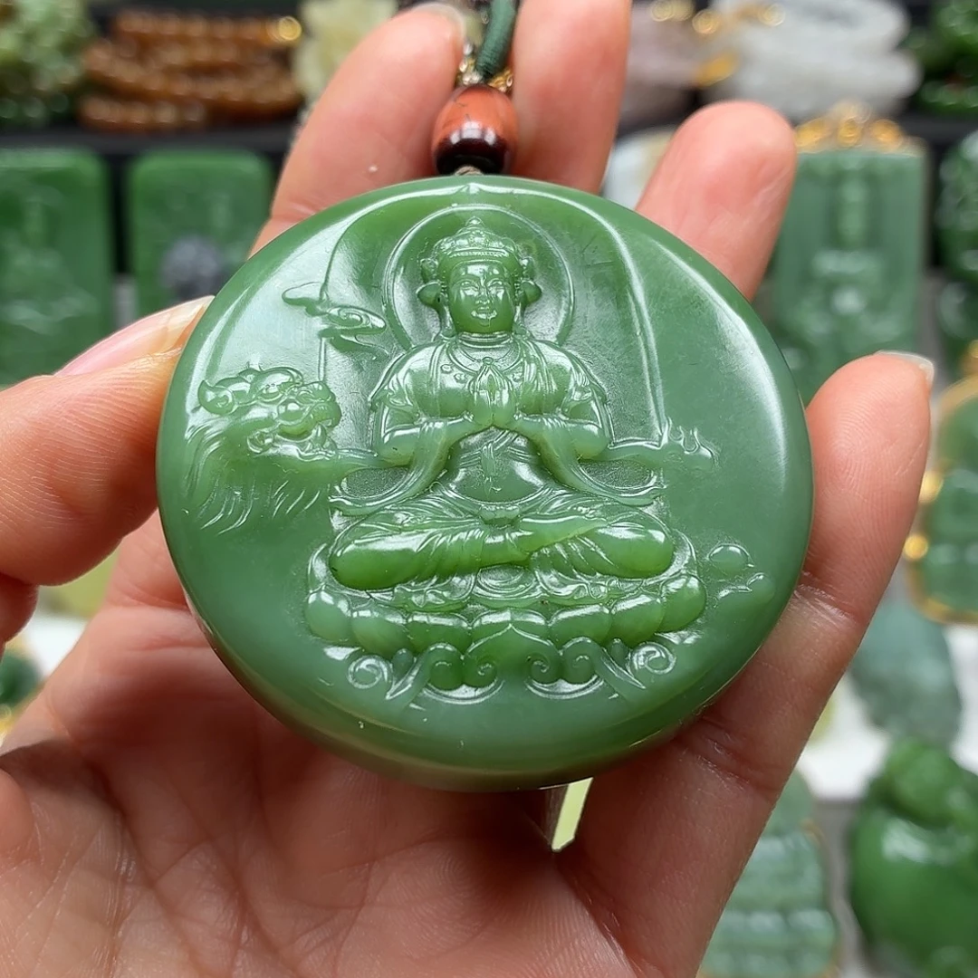 @***岸和田玉未镶嵌颈饰