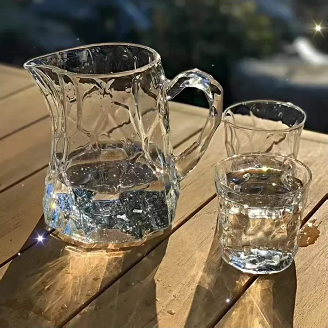 【金橘专属】家用简约水壶水杯玻璃碗大口径透明钻石棱客厅茶几