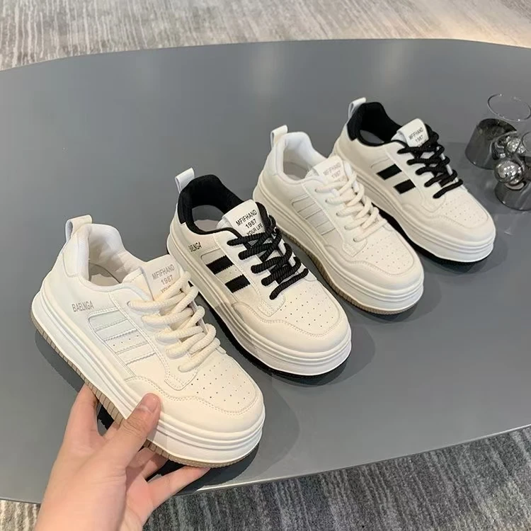 9902新款系带厚底舒适百搭休闲时尚小白鞋仓