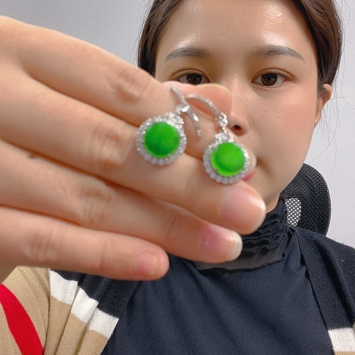 翡翠银S925镶嵌吊坠(不含链)