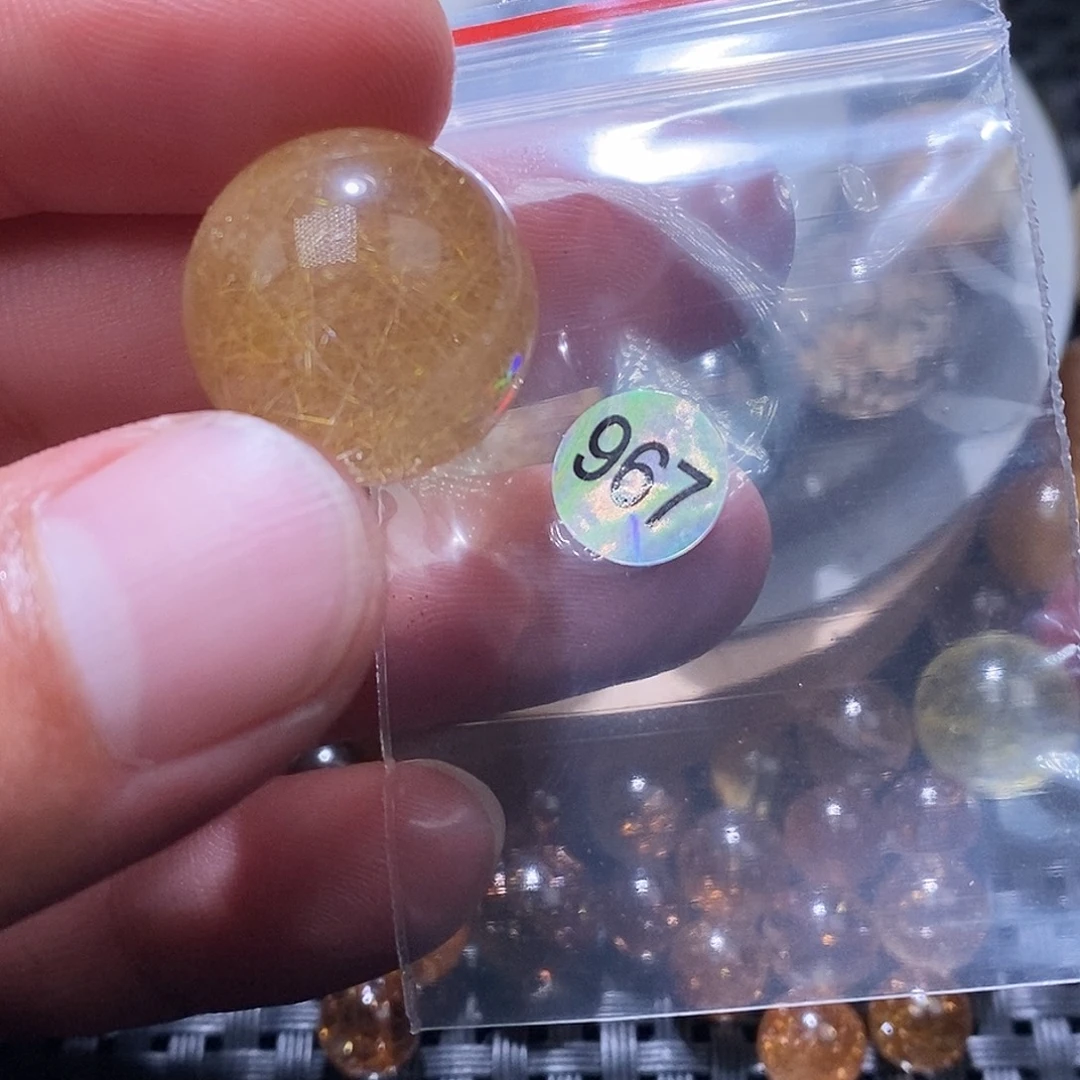 珍***浪未镶嵌手链发晶天然水晶手串