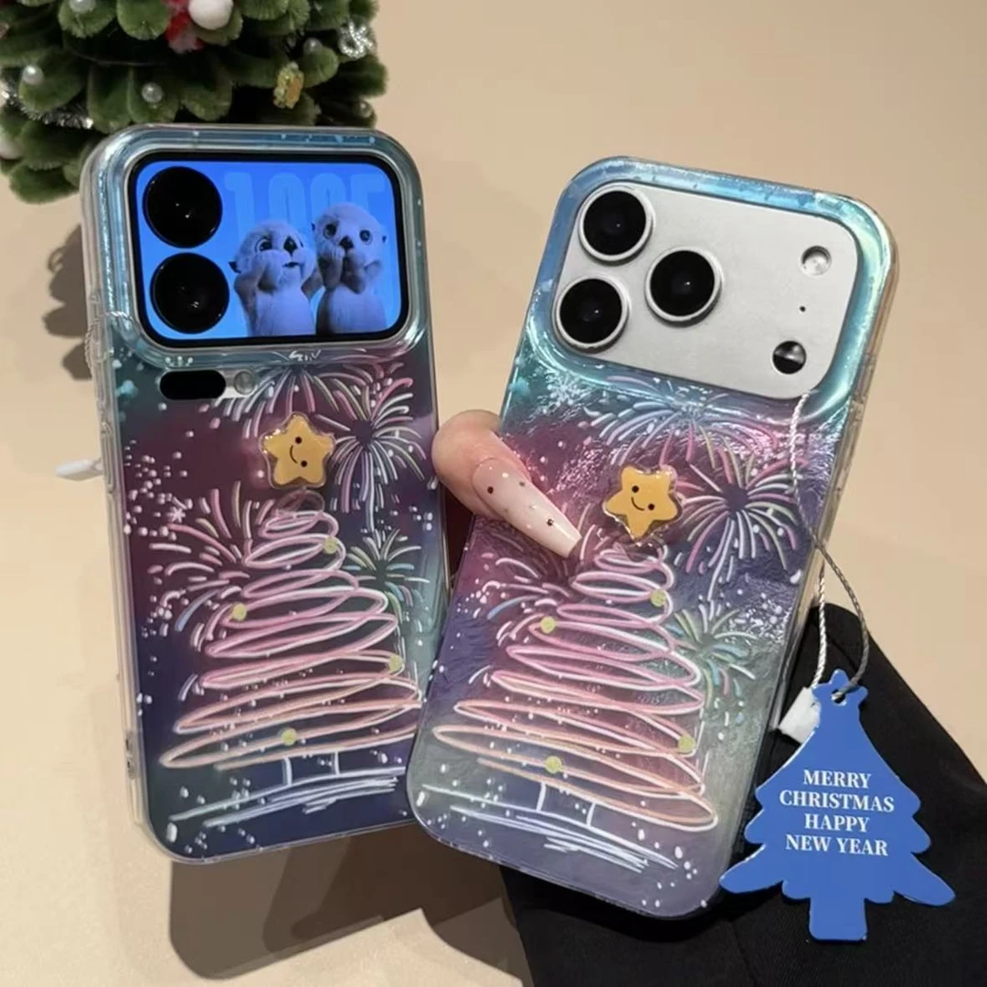 闪度侠烟花圣诞树适用iPhone17/16promax手机壳华为oppo小米vivo