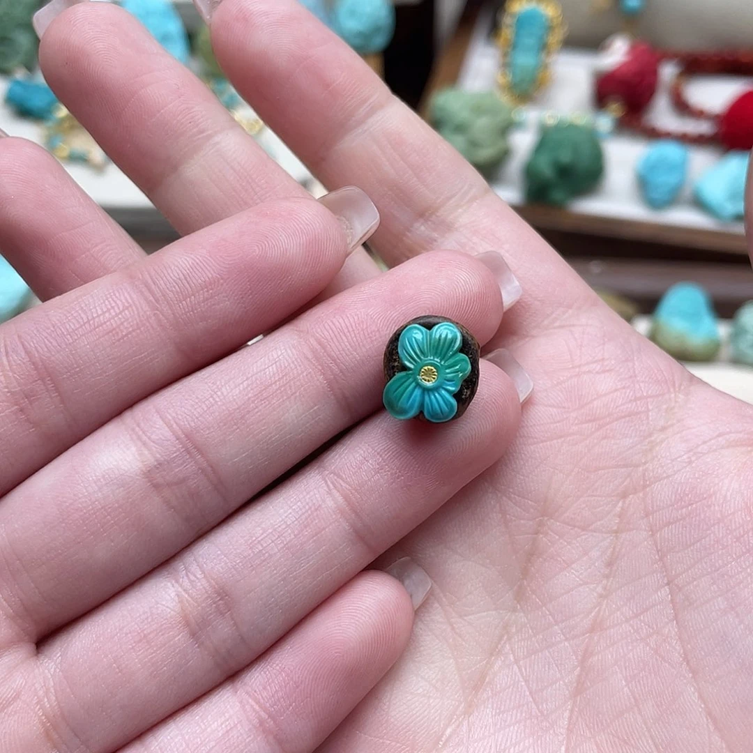 绿松石未镶嵌设计款花花