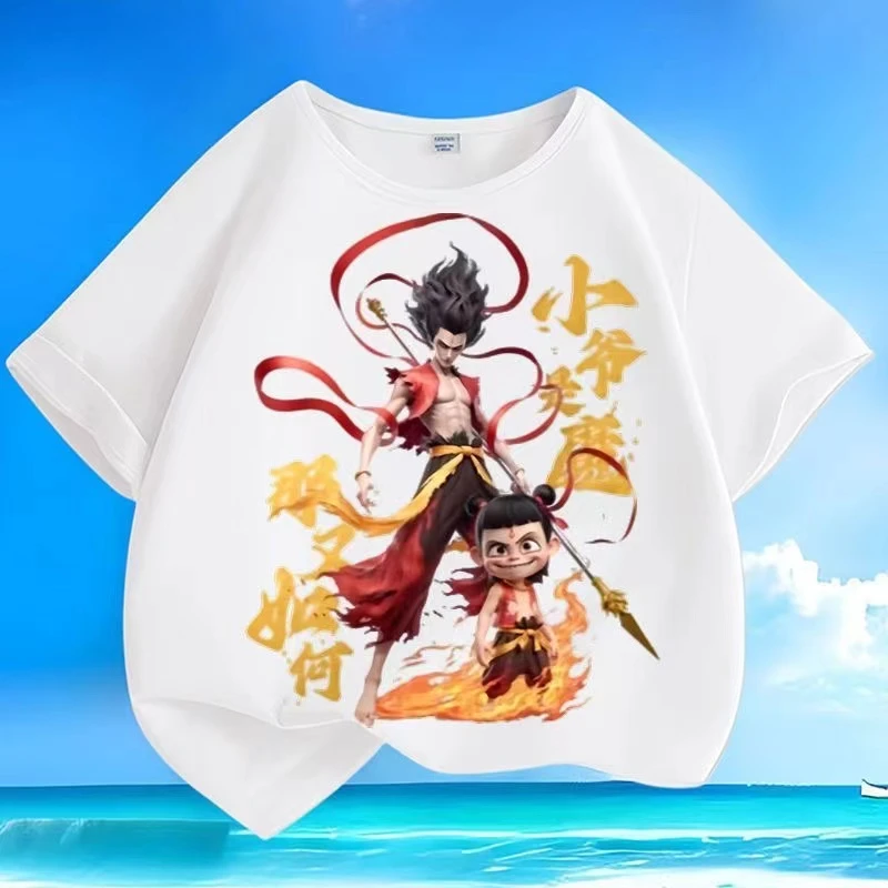 （小爷是魔）哪吒儿童短袖亲子款纯棉T恤短袖成人T恤