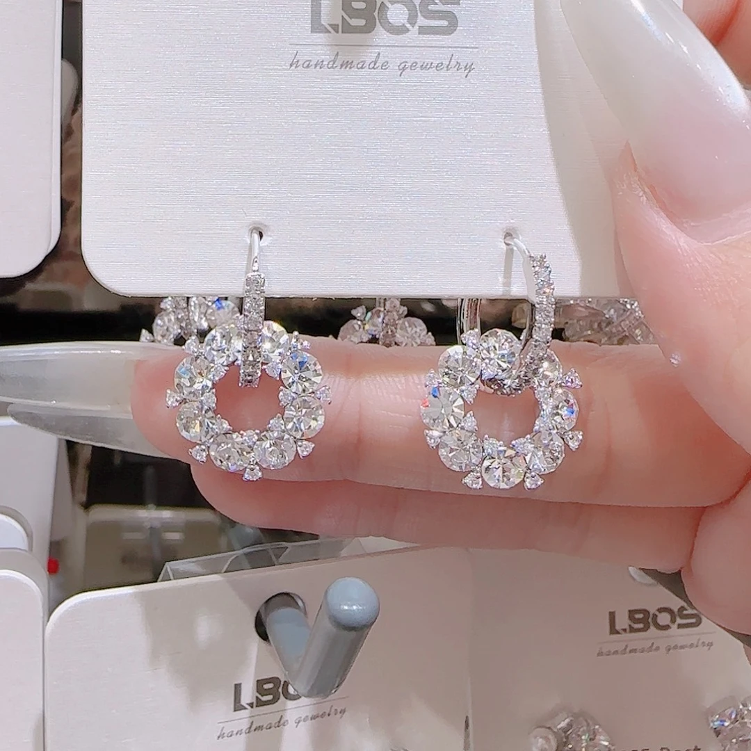 锆石铜合金925银耳环