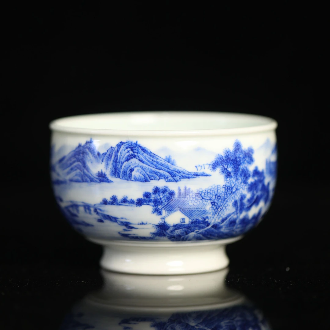 弘净堂 青花山水杯
