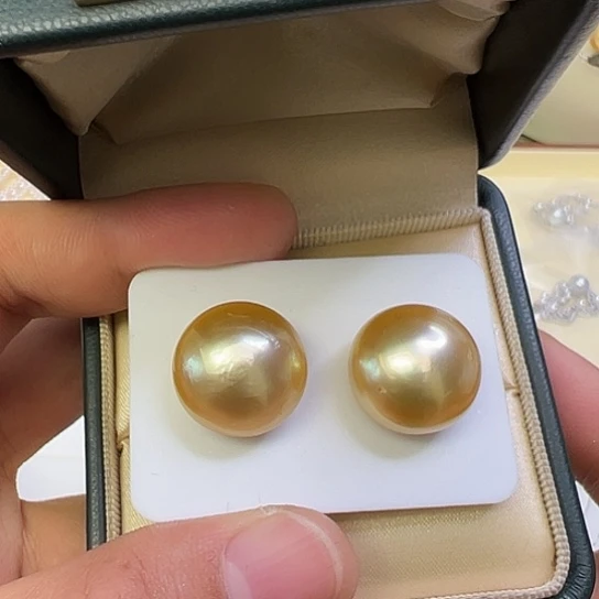 海水珍珠未镶嵌耳饰定制