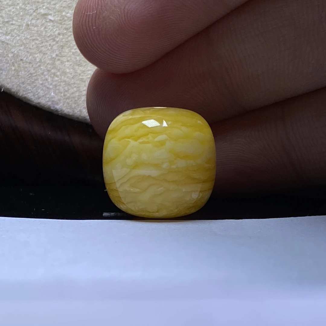 琥珀蜜蜡橘金千层雪虎皮纹15.3mm又橘又金好看难遇