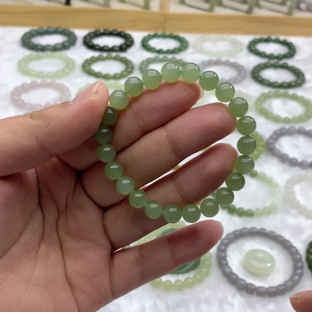 未镶嵌手串和田玉（冰晴绿8）