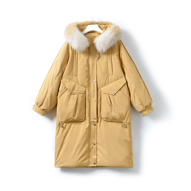 RRY933派克风羽绒服中长款2024冬季新款防风保暖