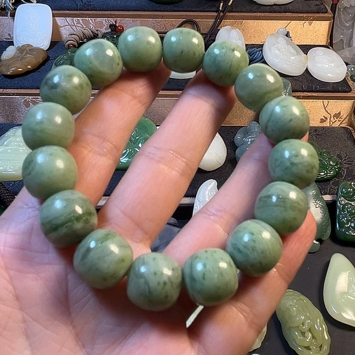 和田玉（翠青玉）未镶嵌手串