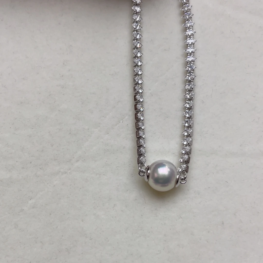 海水珍珠手绳银S925镶嵌