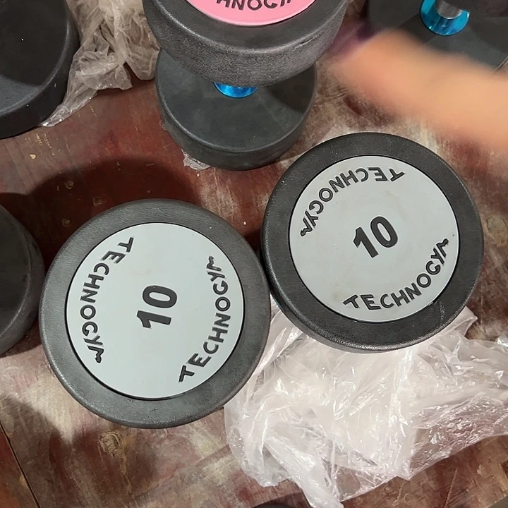 全新纯钢泰诺哑铃10公斤一对粉色