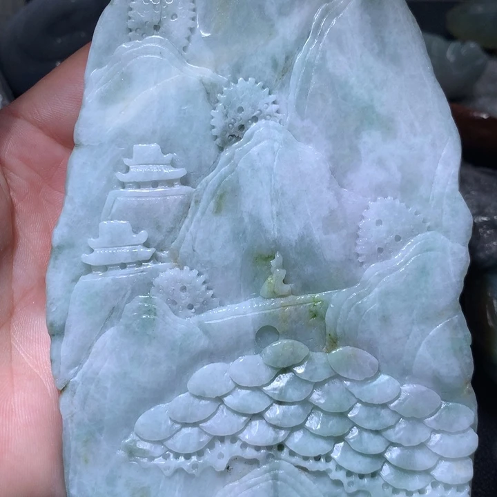 翡翠未镶嵌颈饰保真天然A货翡翠