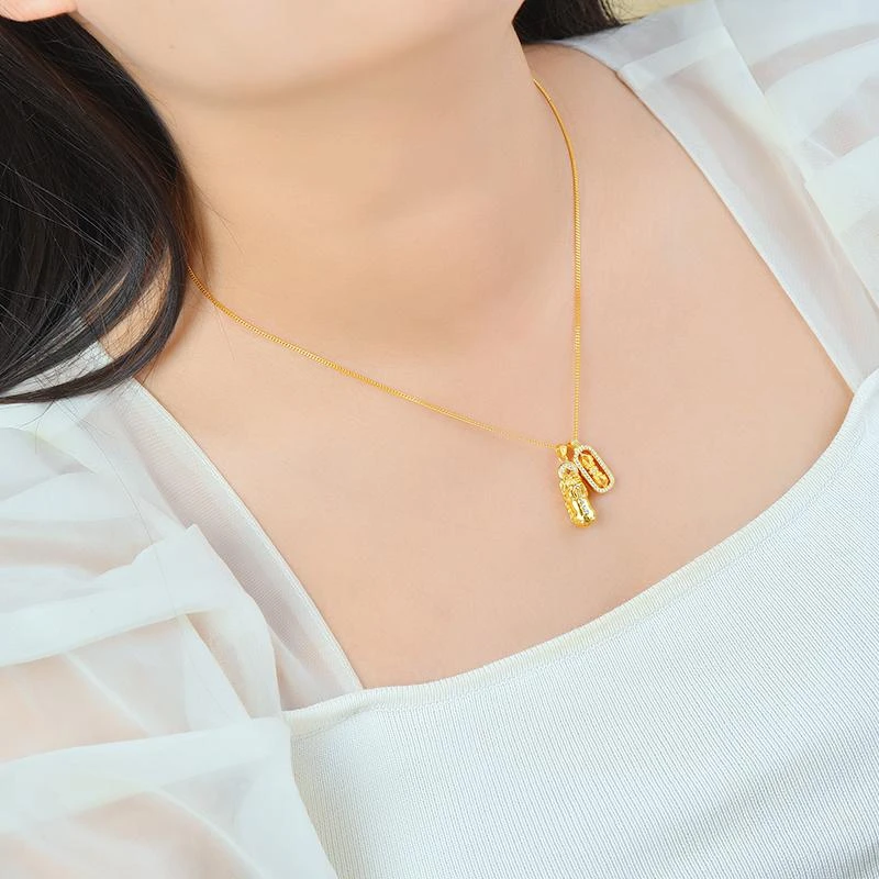 吊坠足银 足银韦雪同款项链吊坠时尚百搭轻奢气质简约