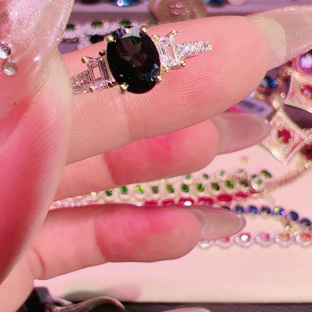 碧玺碧玺戒指银S925镶嵌