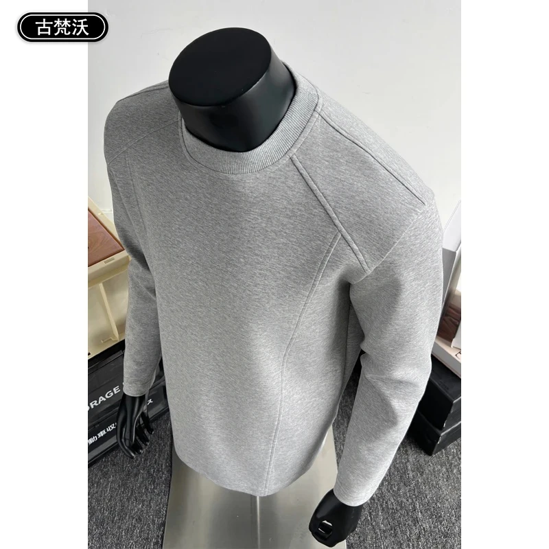 古梵沃美式复古解构拼接长袖T恤男女同款秋冬潮牌百搭打底衫休闲商品图